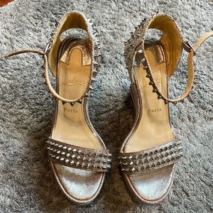 Christian louboutin spiked sandals / wedges